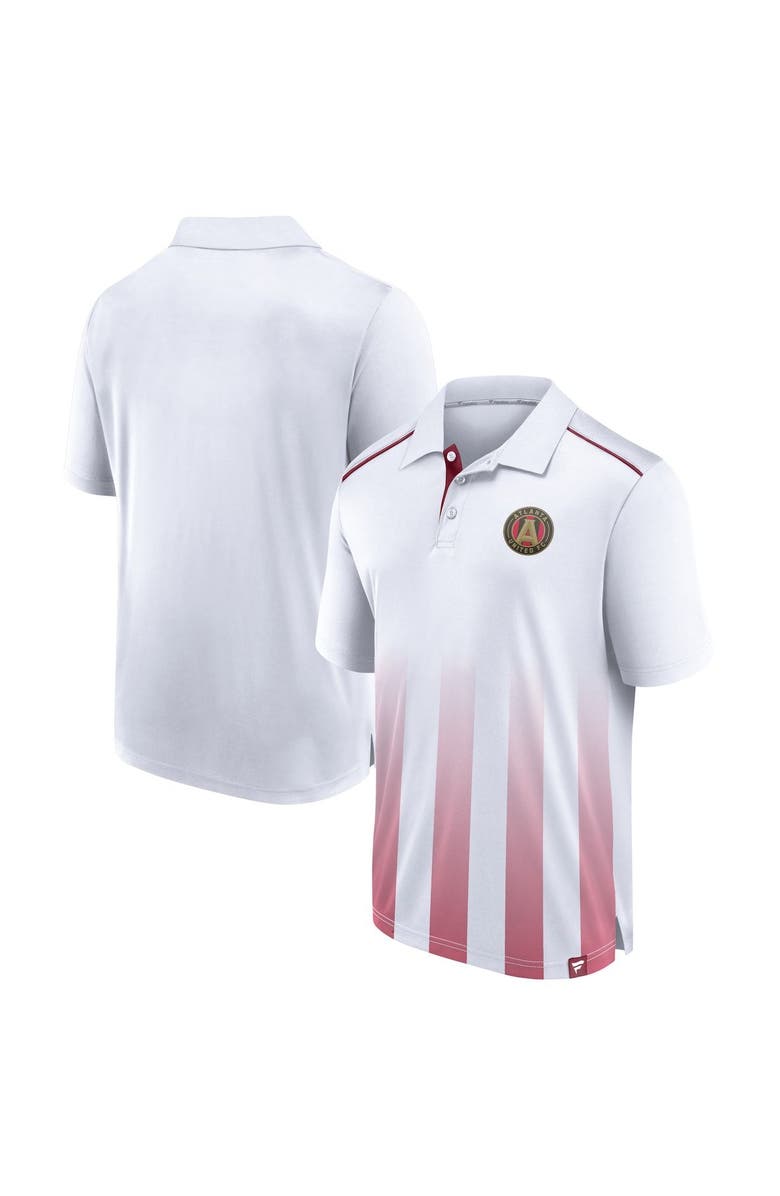 FANATICS Men's Fanatics Branded White Atlanta United FC Line Up Fade Polo, Main, color, 