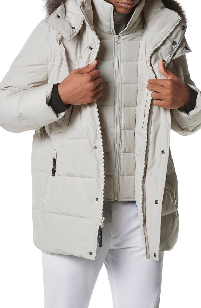 Andrew Marc Gattaca Faux Fur Trim Parka, Alternate, color, Moon