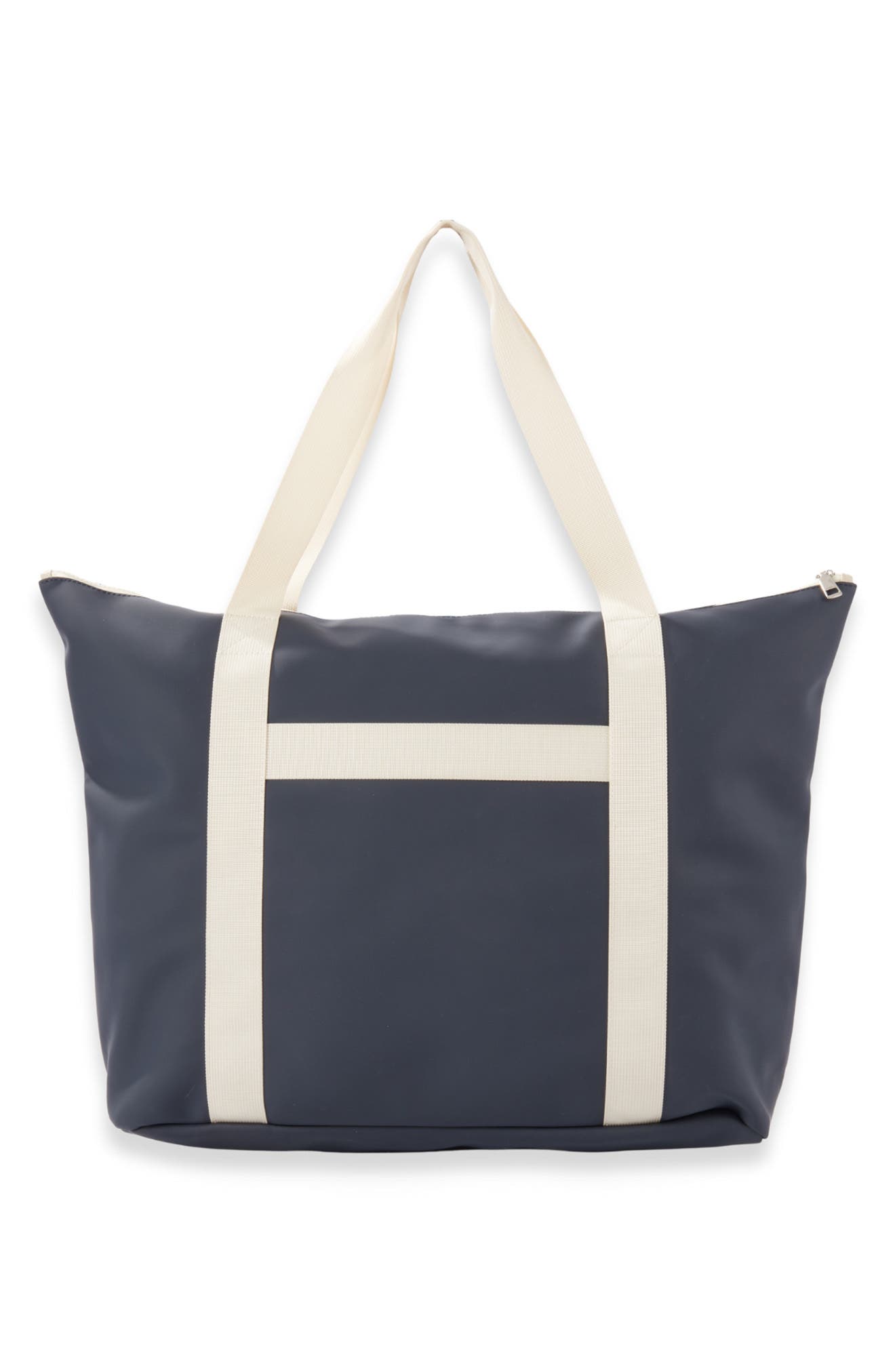 Vinyl Coated Nylon Tote, Alternate, color, NAVY
