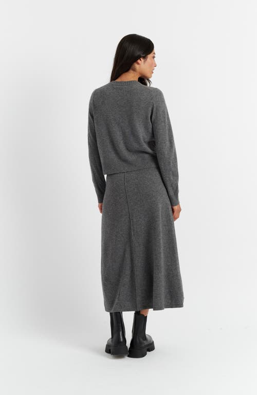 Chinti & Parker Wool Cashmere Blend Crew Neck Cropped Cardigan In Gray