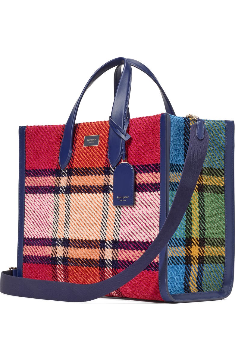 Kate Spade New York large manhattan grand plaid tote, Alternate, color,