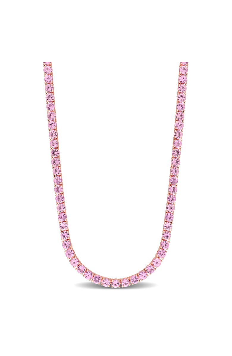 Julianna B. Gemstone Tennis Necklace 14k Gold, Main, color, Pink Sapphire