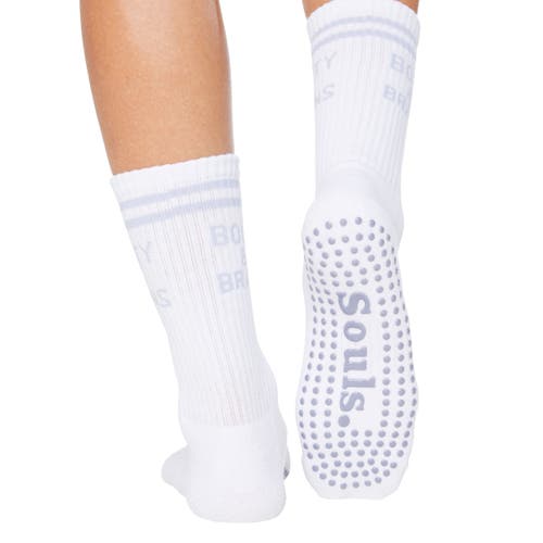Souls. Booty & Brains Ankle Grip Socks In White