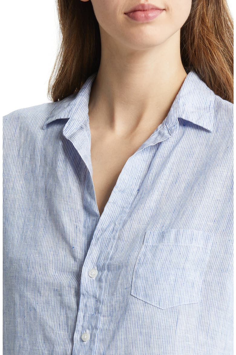 Eileen Relaxed Button-Up Shirt, Alternate, color, THIN BLUE