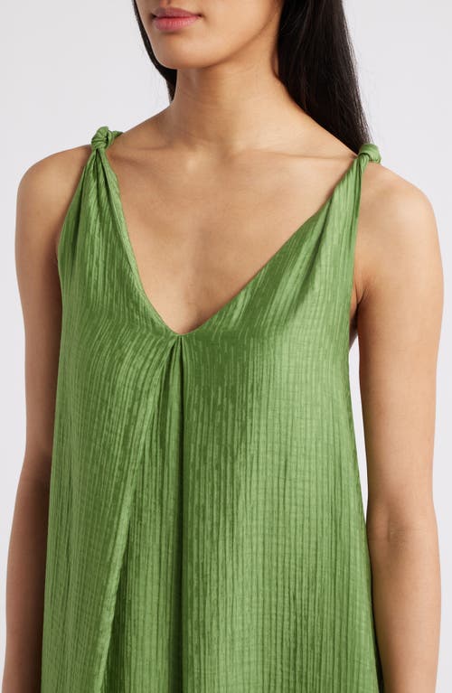 Frnch Lauria Twist Strap Texture Maxi Dress In Vert