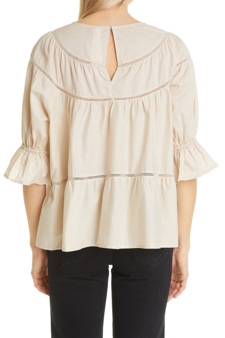 Sol Tiered Cotton Top (Nordstrom Exclusive), Alternate, color, LIGHT BEIGE