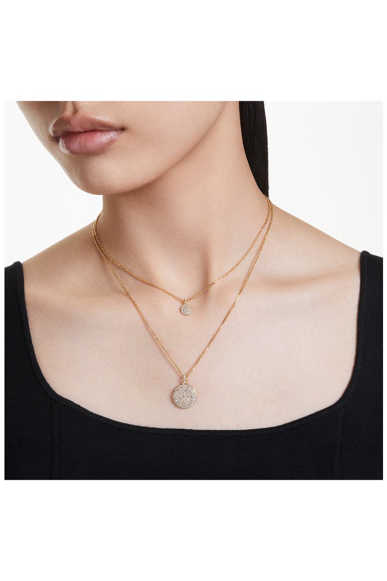 Sublima Crystal Pendant Layered Necklace, Alternate, color, WHITE/ GOLD