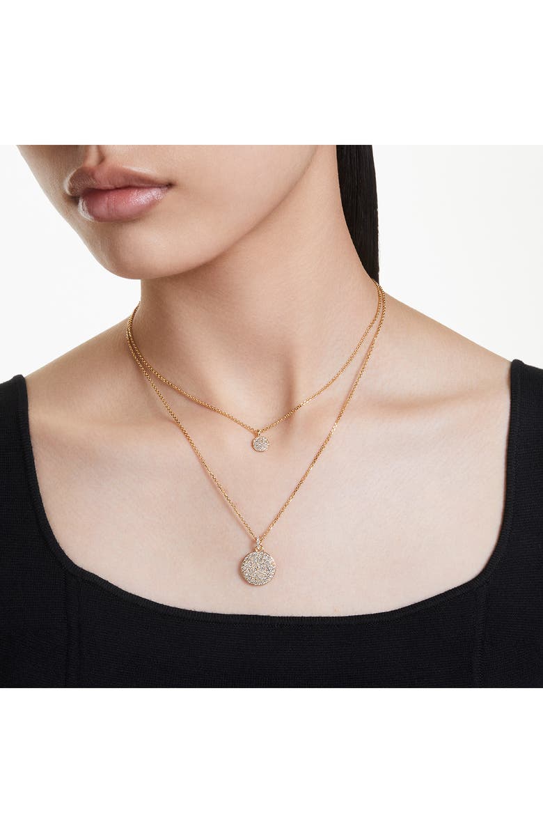Swarovski Sublima Crystal Pendant Layered Necklace, Alternate, color, White/ Gold