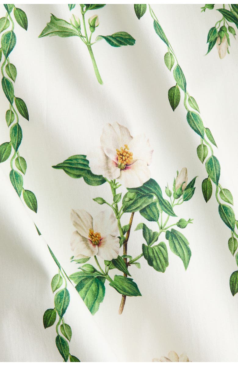 H&M Cotton dress with flared skirt, Alternate, color, Ivory/Floral