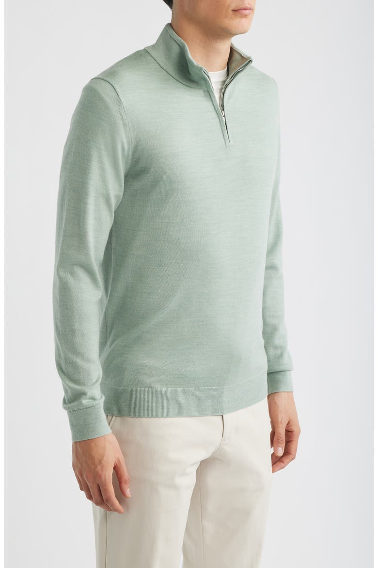 Blackhall Wool Quarter Zip Sweater, Alternate, color, SAGE GREEN MELANGE