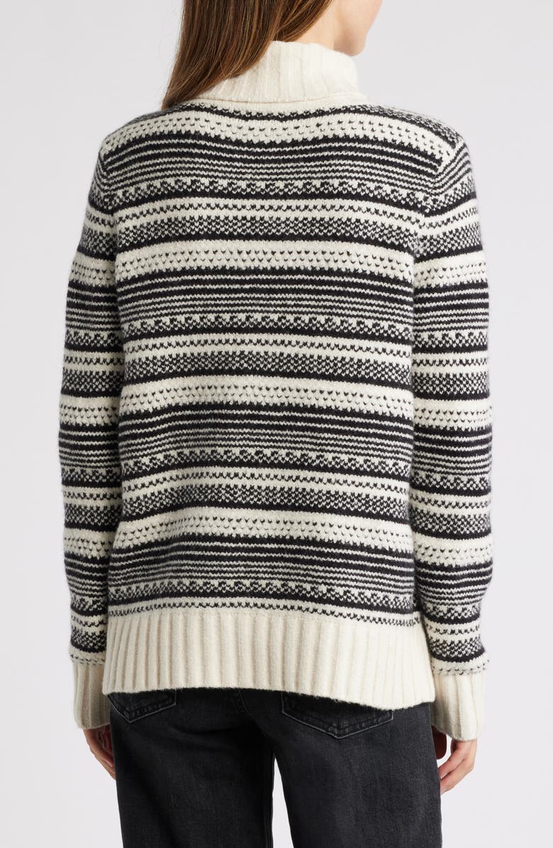 Caslon<sup>®</sup> Stripe Jacquard Turtleneck Sweater, Alternate, color,