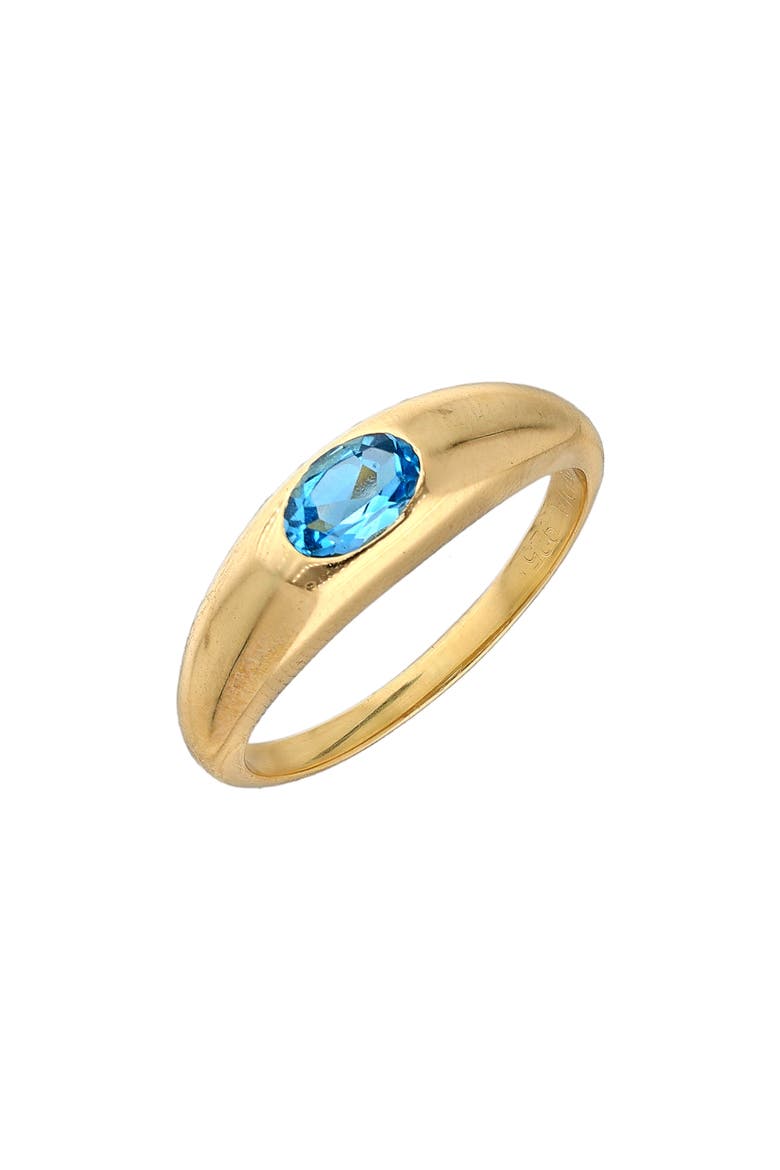 Swiss Blue Topaz Signet Ring, Main, color, BLUE