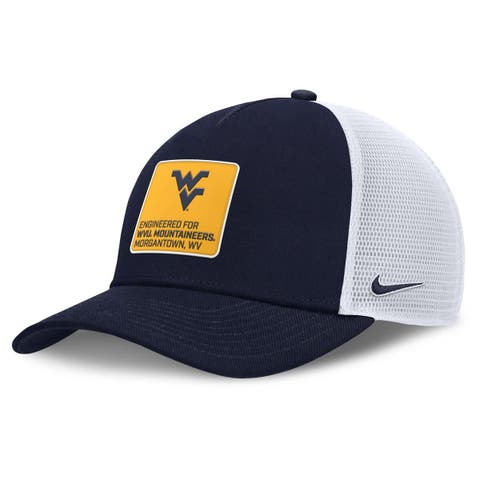 Men's Nike  Navy/White West Virginia Mountaineers 2025 On-Field Rise Engineered Trucker Adjustable Hat