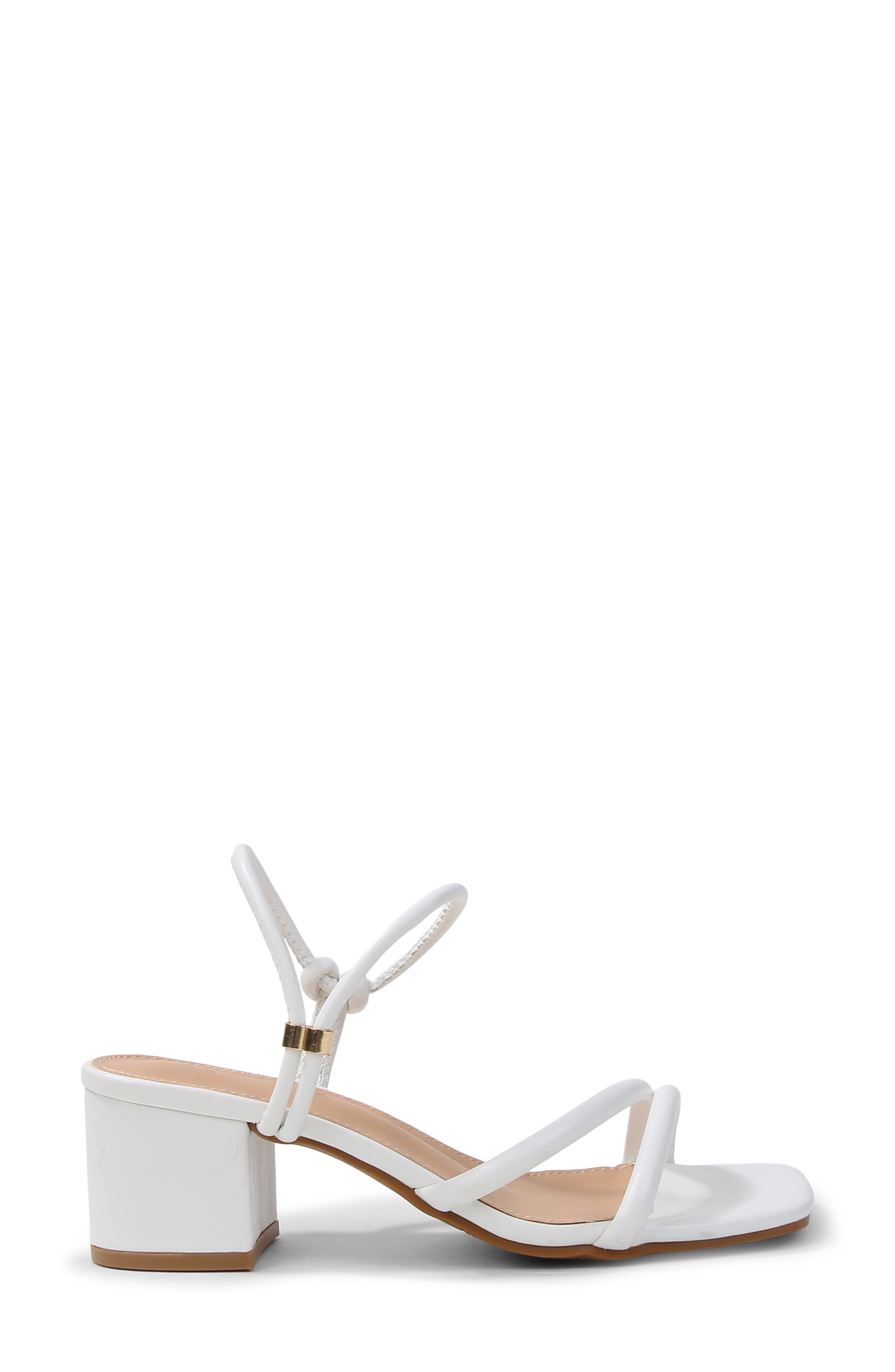 Elayna Strappy Cube Heel Sandal, Alternate, color, WHITE