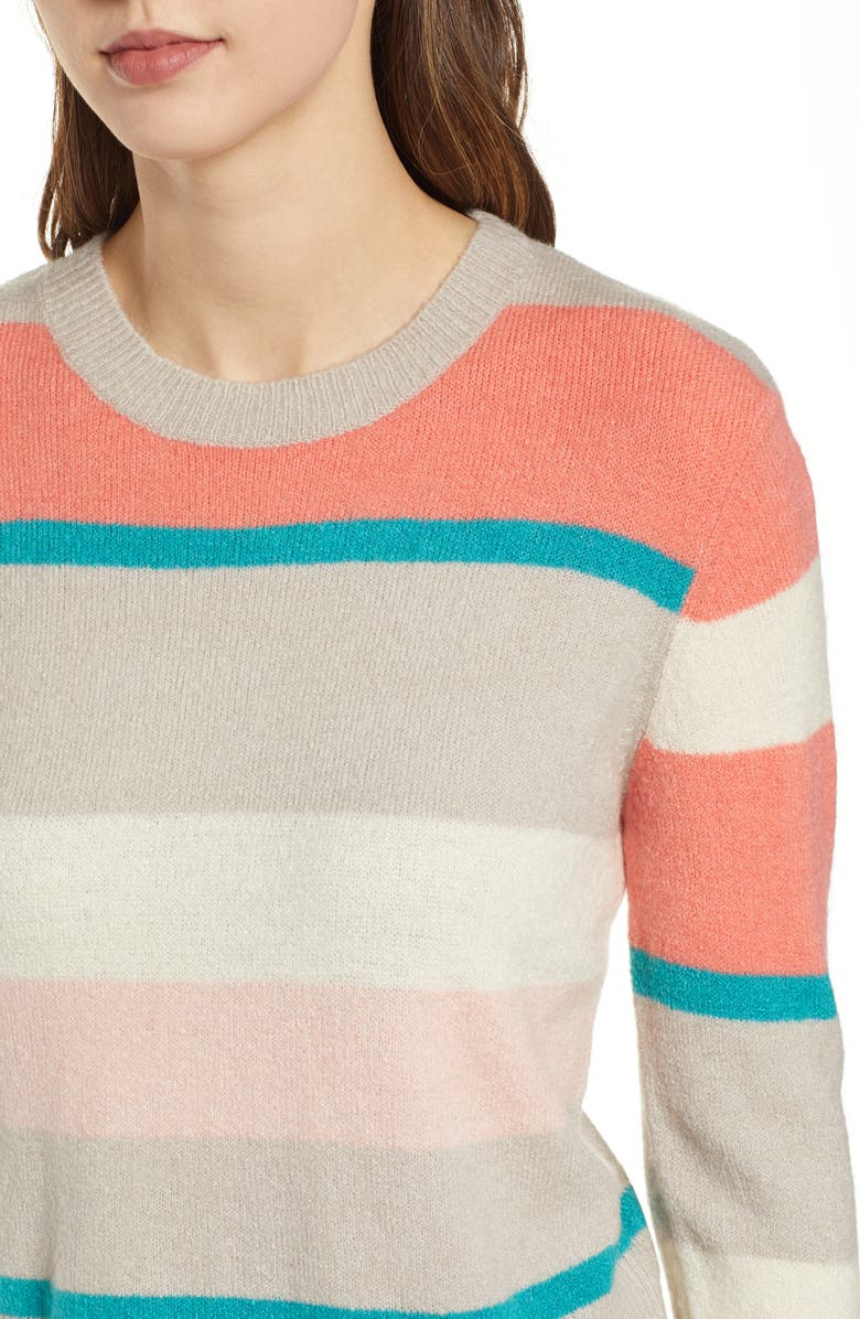 Cotton Emporium Multi Stripe Crop Sweater, Alternate, color,