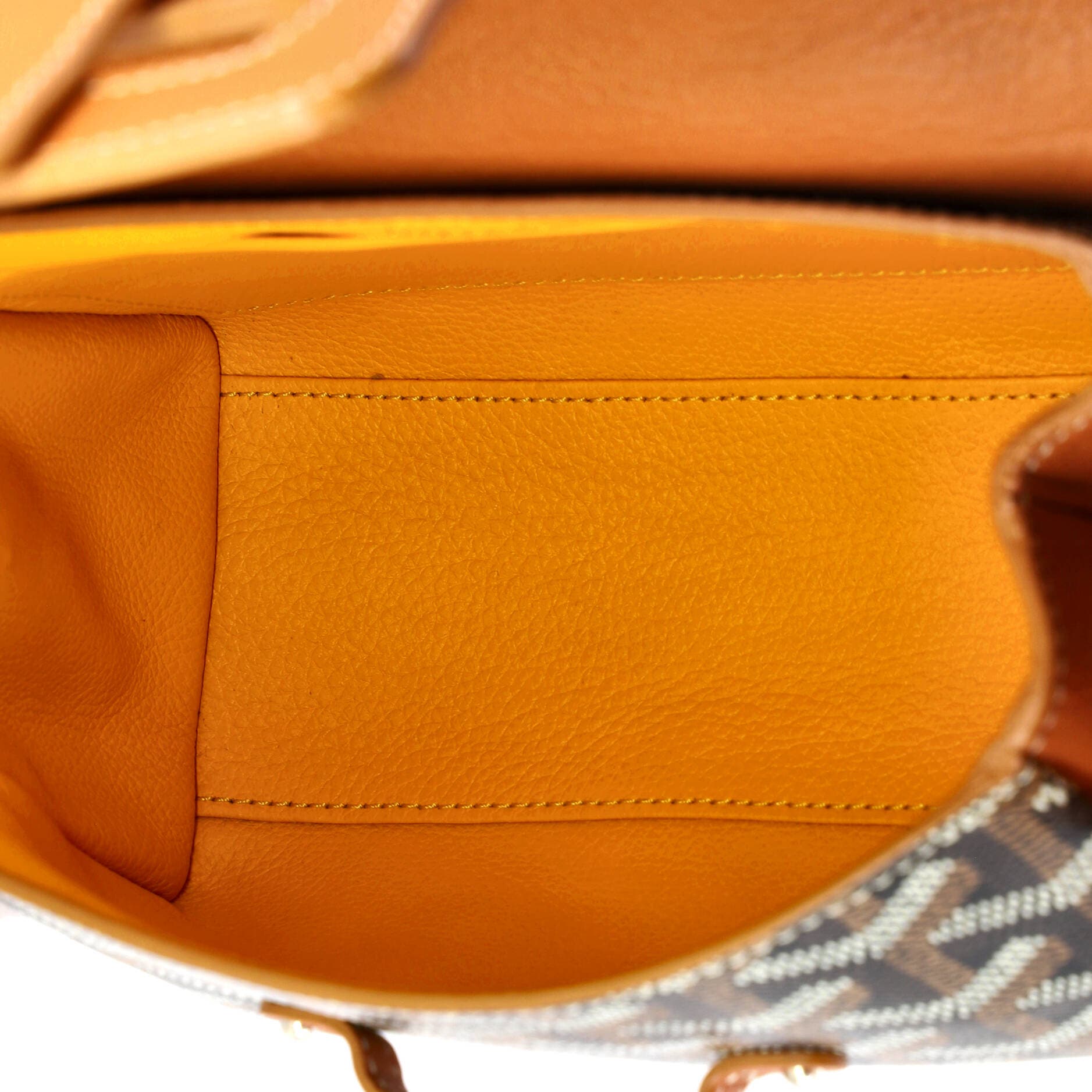 Pre-Owned Goyard Saigon Top Handle Bag Coated Canvas with Leather Mini, Alternate, color, Brown