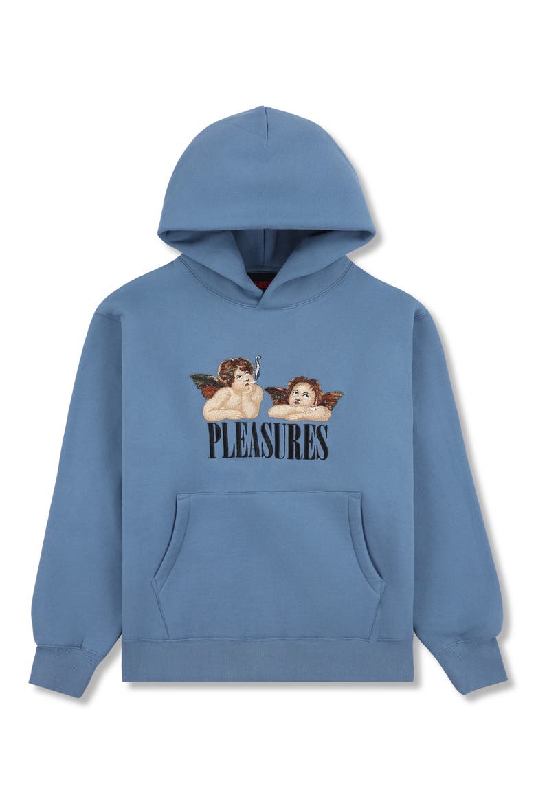 Dynamic Embroidered Cherubs Pullover Hoodie, Alternate, color, SLATE