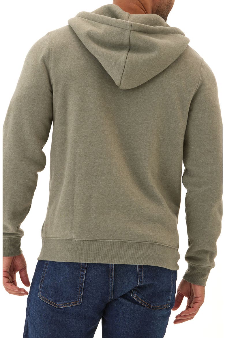 Trim Fit Heathered Fleece Zip Hoodie, Alternate, color, ARTICHOKE