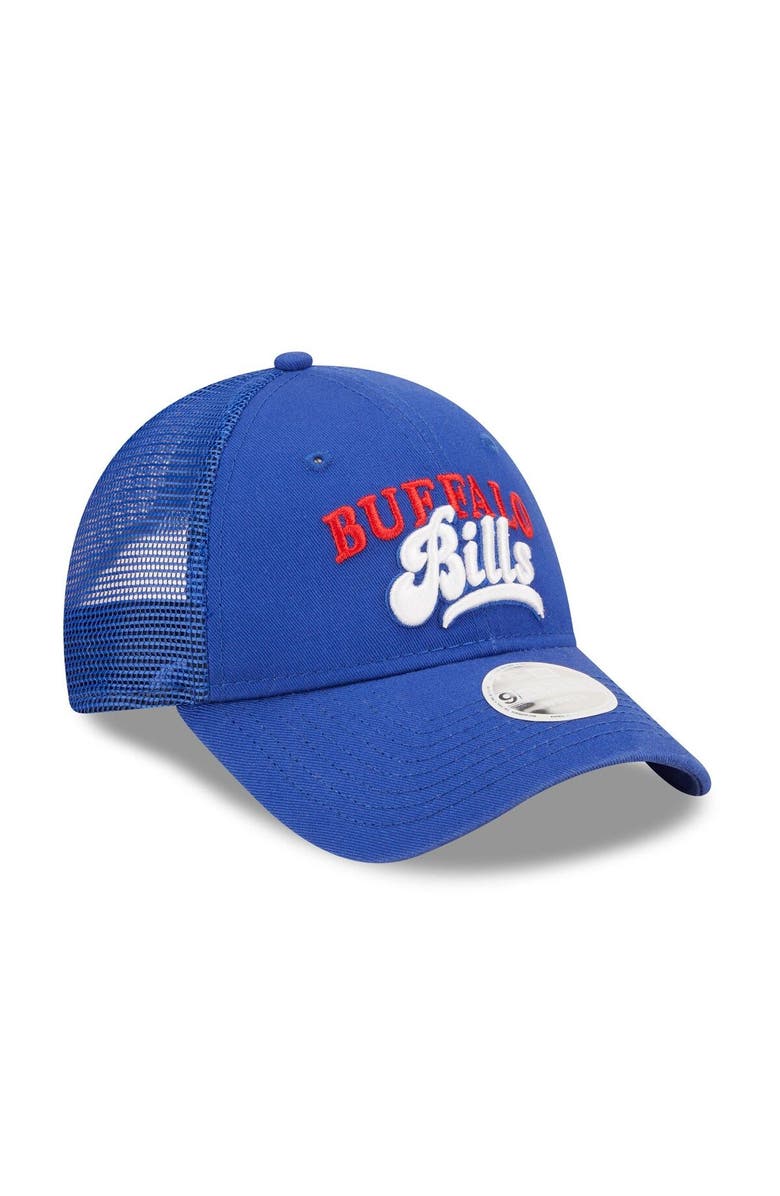 New Era Women's New Era   Royal Buffalo Bills Team Trucker 9FORTY Snapback Hat, Alternate, color, 