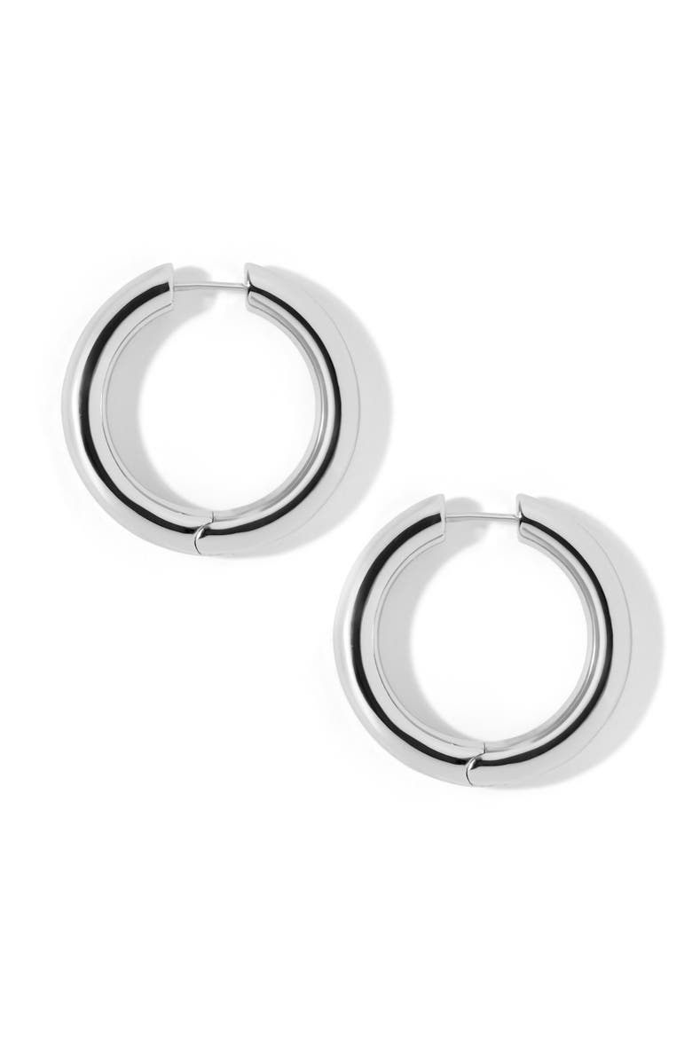 Jennifer Fisher Lilly Hinged Hoop Earrings, Main, color, Silver