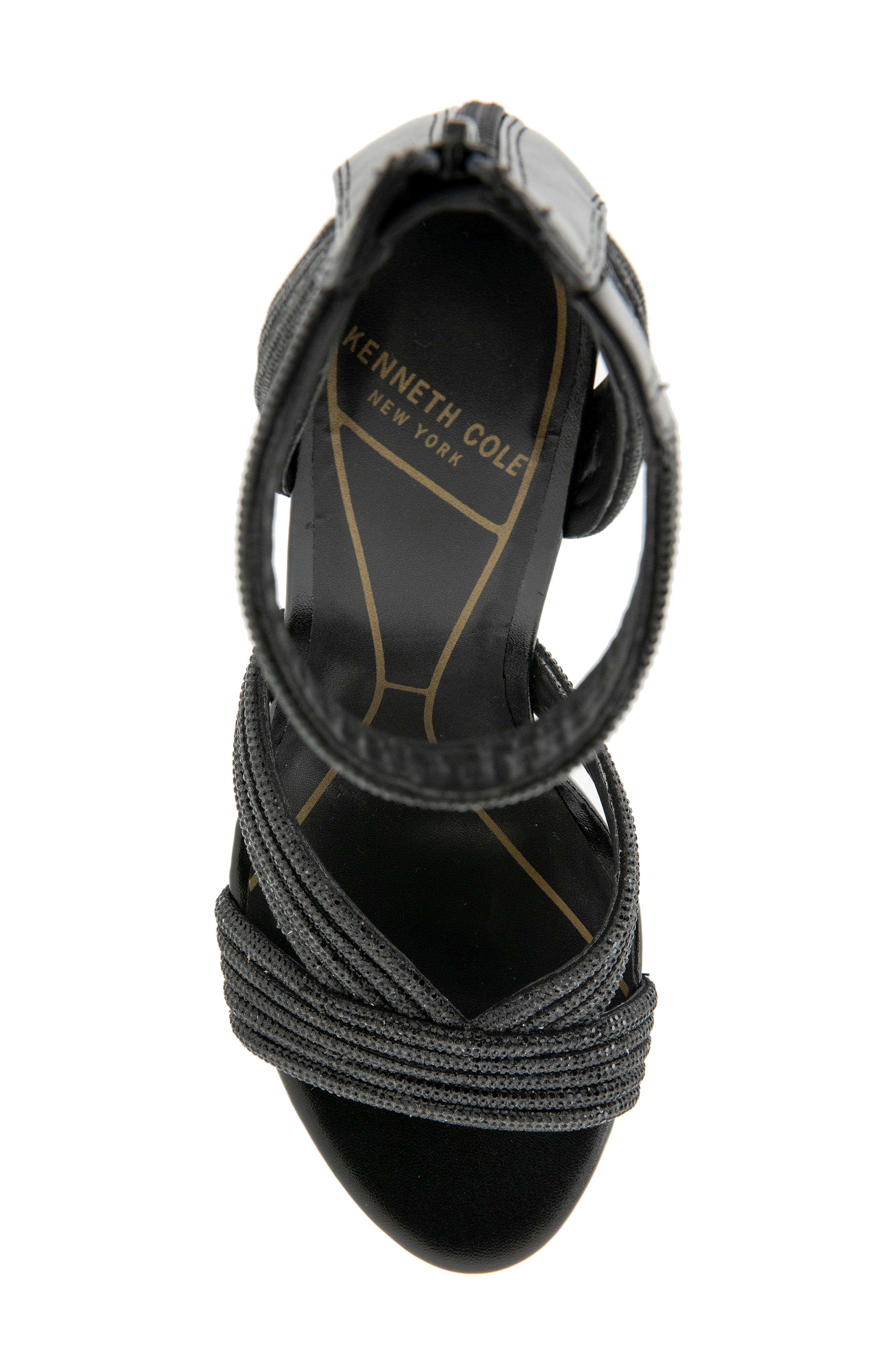 Kenneth Cole Nadine Ankle Strap Platform Sandal, Alternate, color, Black Crystals