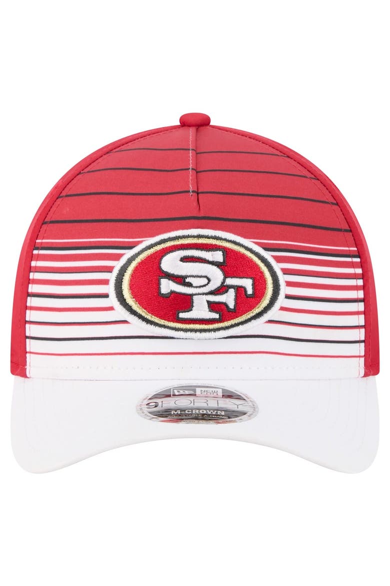Men's New Era  White/Scarlet San Francisco 49ers Adventure Gradient 9FORTY M-Crown A-Frame Adjustable Hat, Alternate, color, White