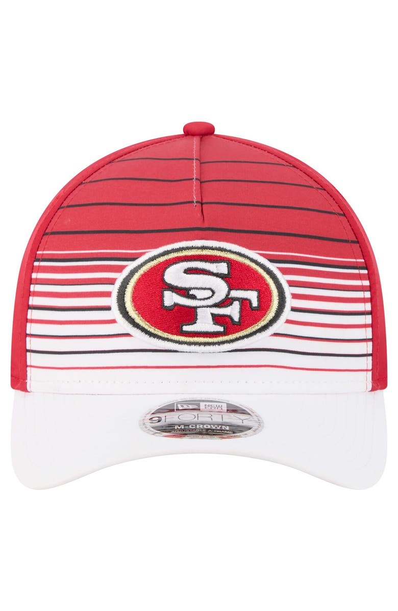 New Era Men's New Era White/Scarlet San Francisco 49ers Adventure Gradient 9FORTY M-Crown A-Frame Adjustable Hat, Alternate, color, White