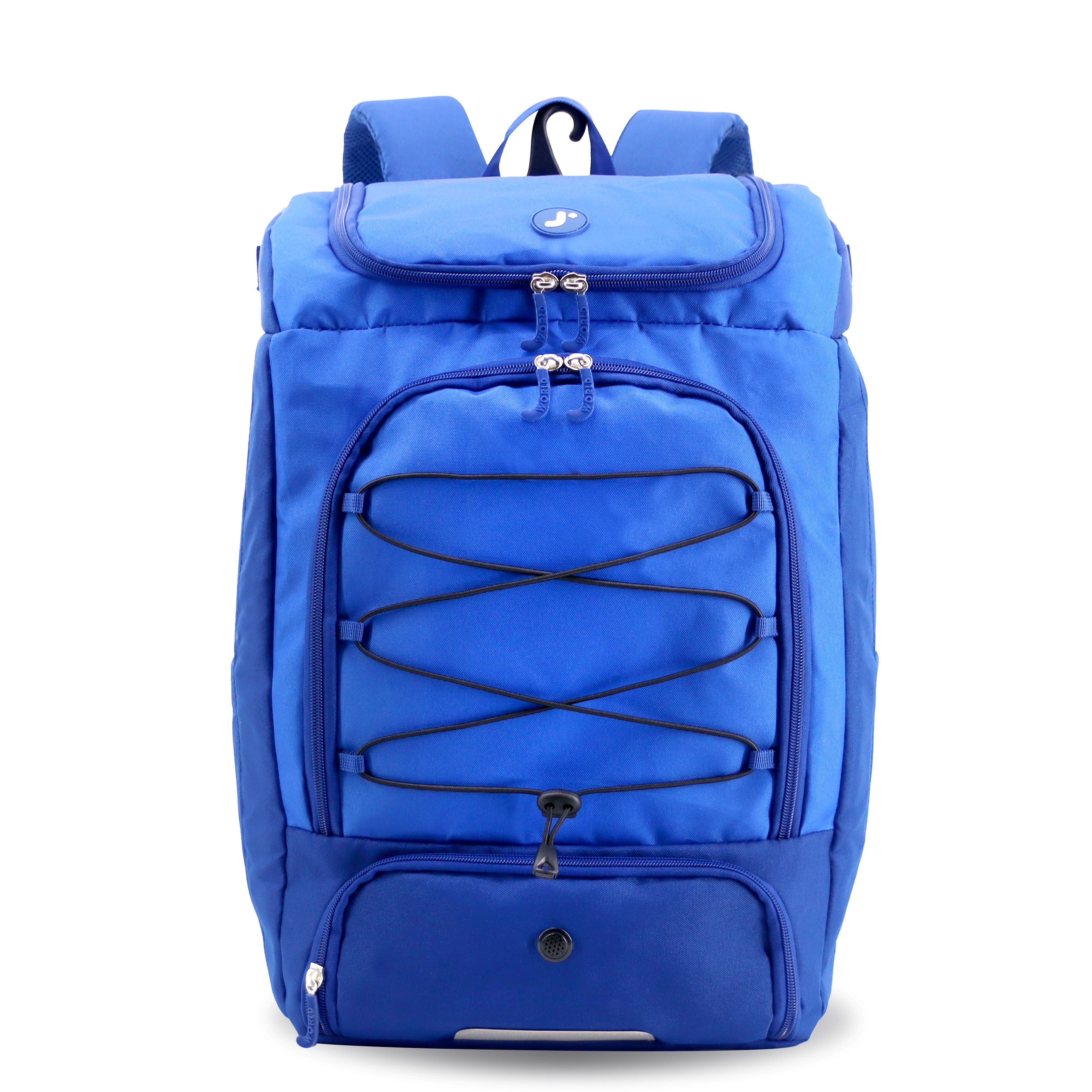 Athlete Multi Sports Backpack with Shoe Compartment Bat Holders and Night Visibility, Alternate, color, Navy