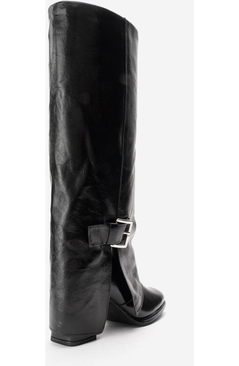 Forever & Always Shoes Lojo Leather Block Heel Boot, Alternate, color, Black Patent