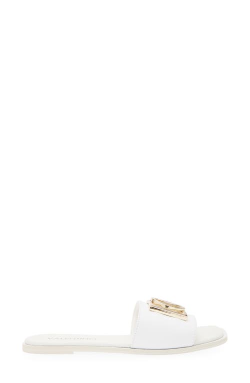 Valentino By Mario Valentino Amira Slide Sandal In White Gold