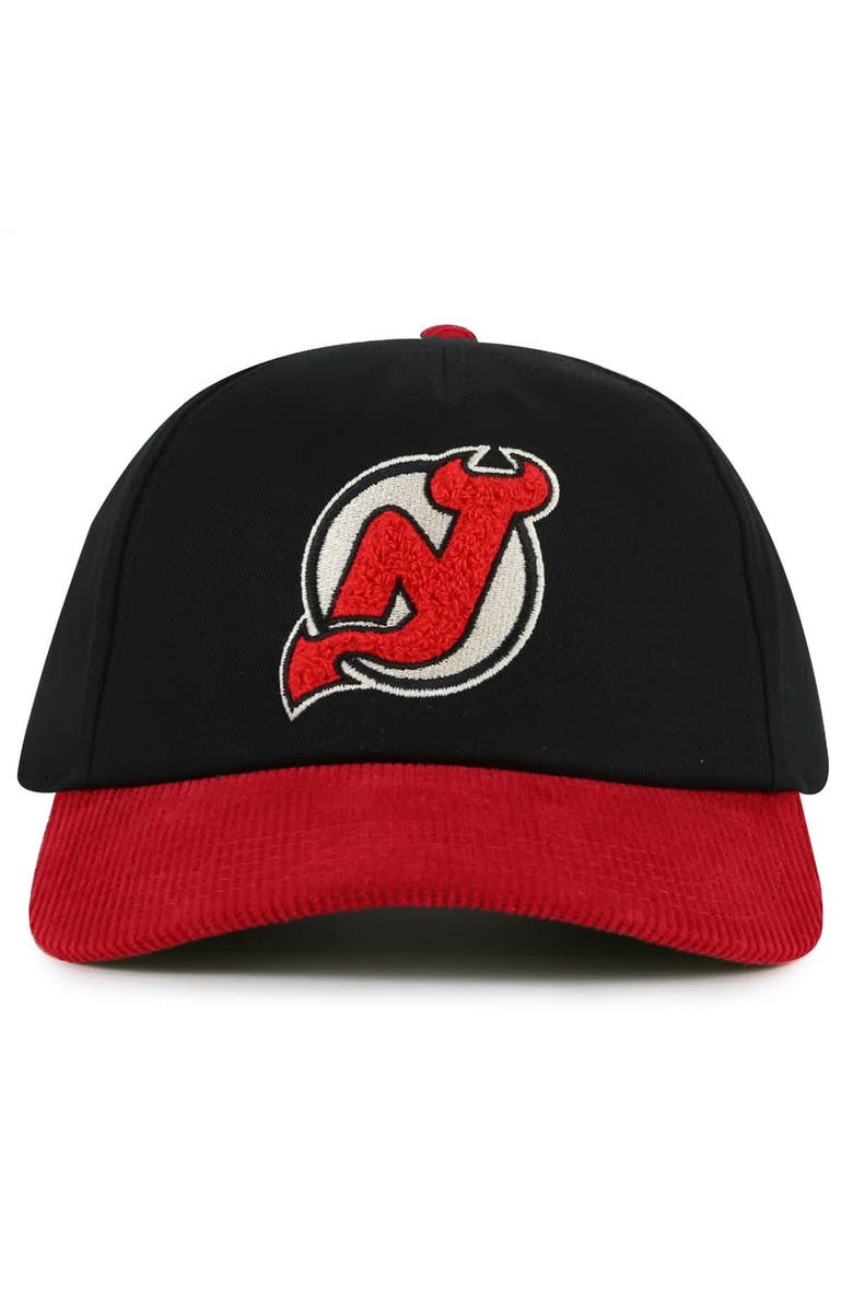 American Needle Men's American Needle Black/Red New Jersey Devils Burnett Adjustable Hat, Main, color, Black