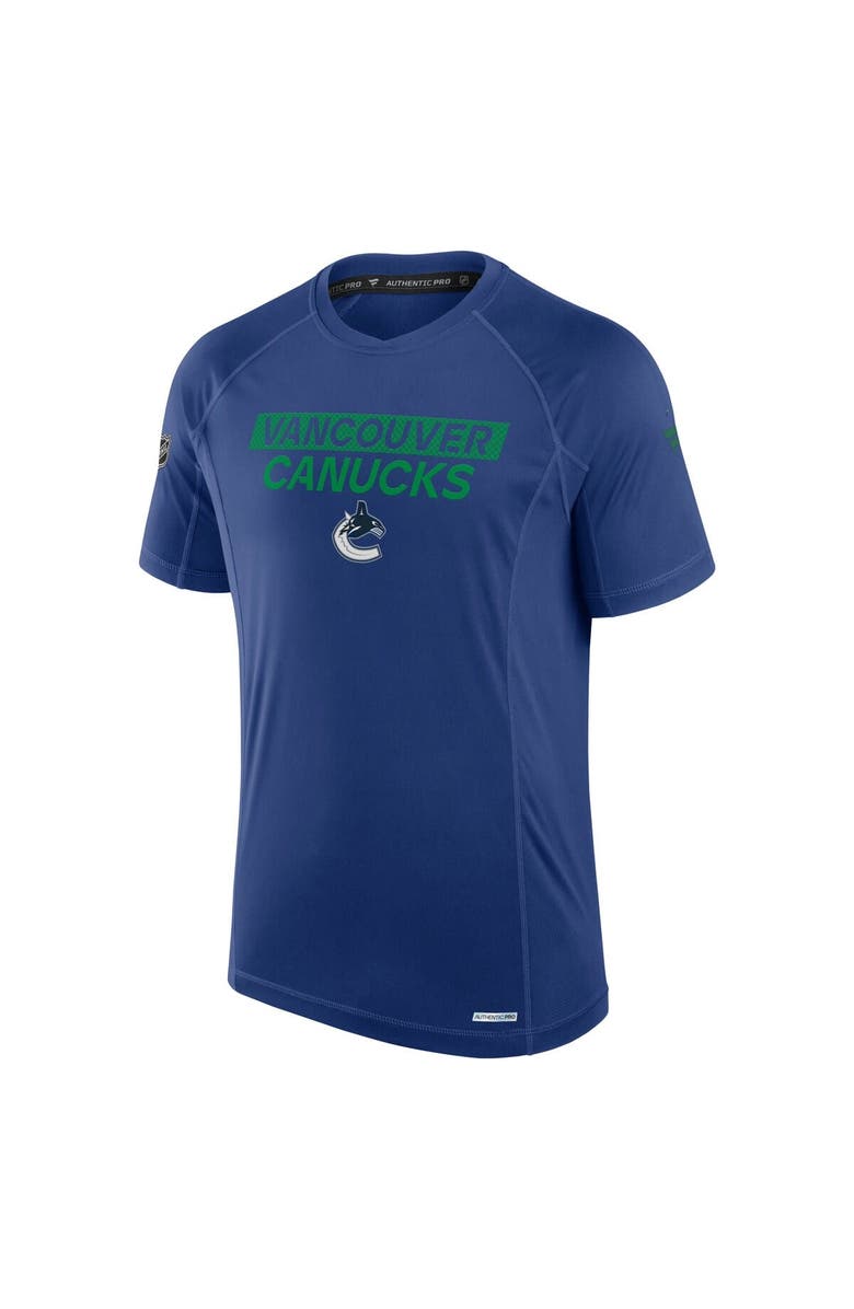 FANATICS Men's Fanatics Blue Vancouver Canucks Authentic Pro Rink Tech T-Shirt, Alternate, color, 