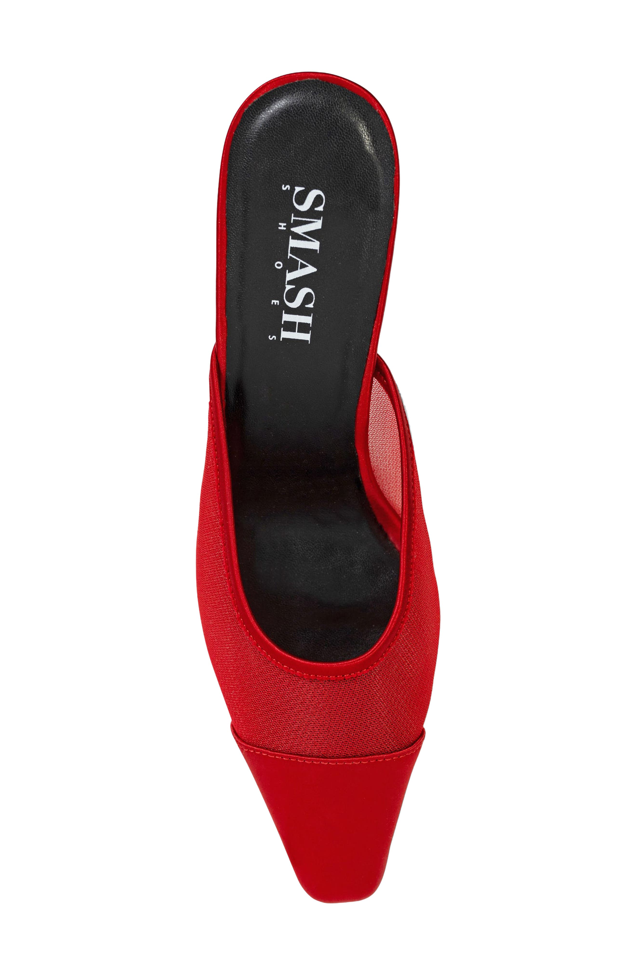 Ella Pointed Toe Mesh Mule, Alternate, color, RED