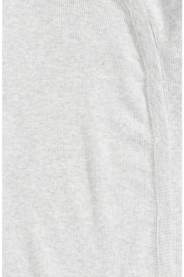 Rib Knit Footie, Alternate, color, GREY ASH HEATHER