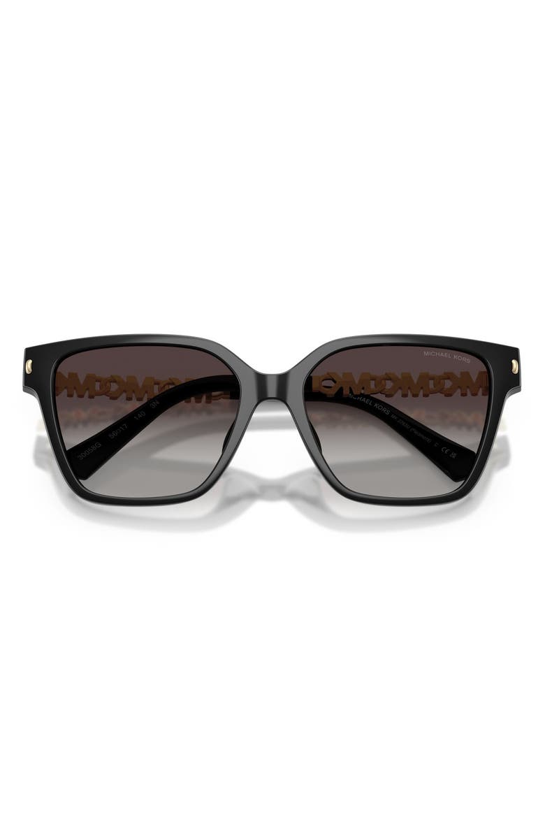 Michael Kors Piedmont 56mm Square Sunglasses, Alternate, color, Black / Light Grey Gradient