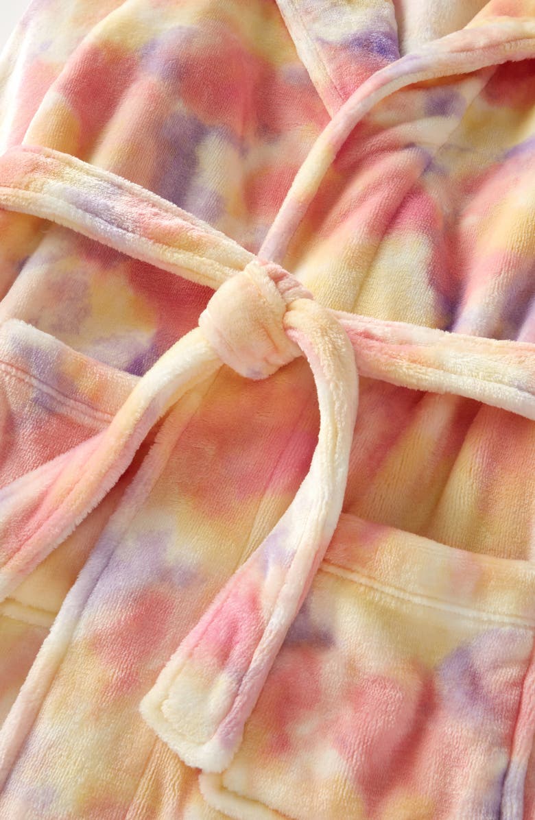 Nordstrom Kids
Print Fleece Hooded Robe, Alternate, color, Pink-Yellow Dye Pack