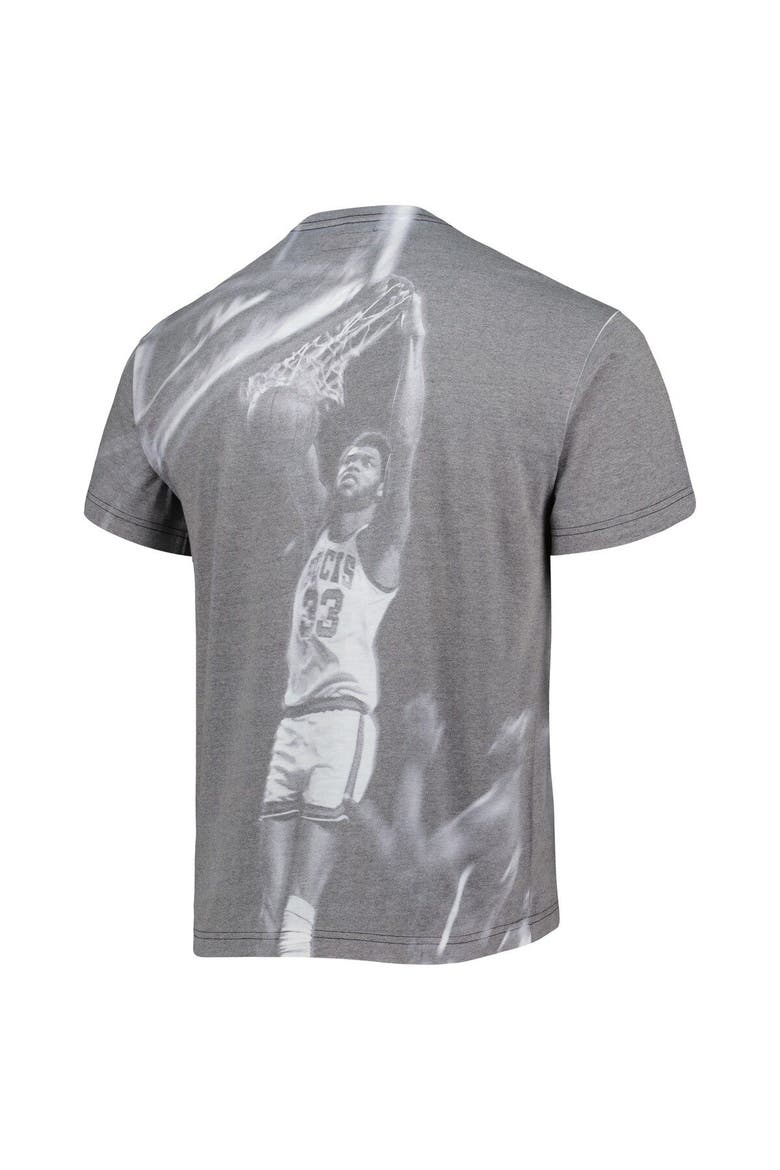 Men's Mitchell & Ness Kareem Abdul-Jabbar Heather Gray Milwaukee Bucks Above The Rim T-Shirt, Alternate, color, Heather Gray