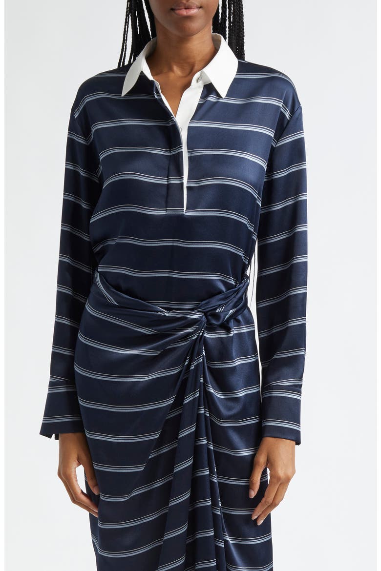 Stripe Silk Rugby Shirt, Main, color, COASTAL/SLATE