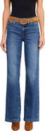 L'AGENCE Clayton Coated Raw Hem Wide Leg Jeans