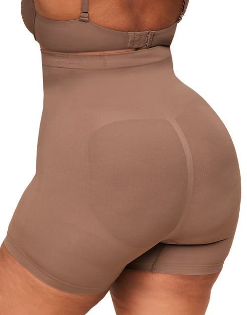 Adore Me Reece High-waisted Smoothing Shorts In Medium Beige