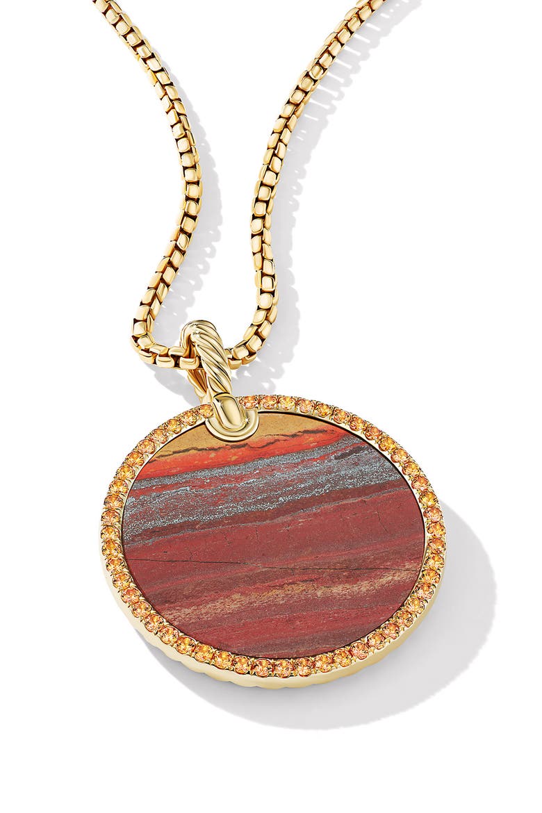 DY Elements Artist Series 18K Gold Disc Pendant, Alternate, color, JASPER/ YELLOW GOLD