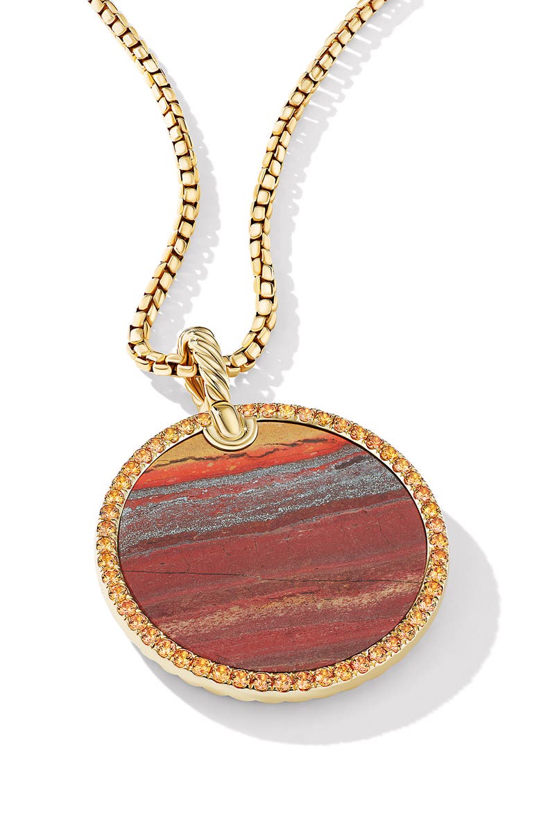 David Yurman DY Elements Artist Series 18K Gold Disc Pendant, Alternate, color, Jasper/ Yellow Gold