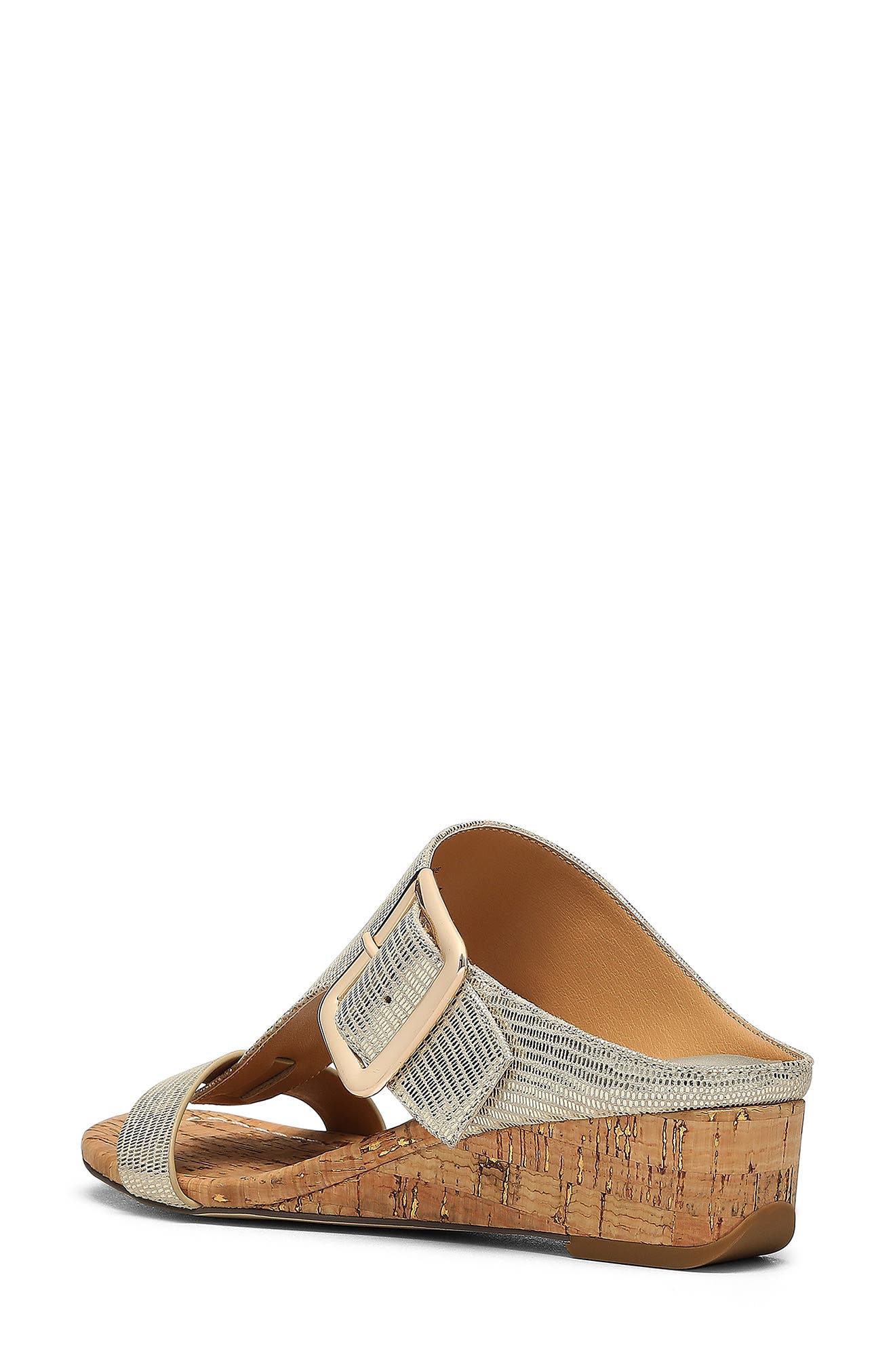 Vine Buckled Wedge Sandal, Alternate, color, PLATINO