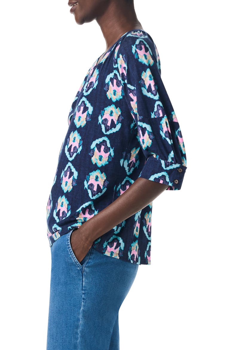 Ocean Batik Print Top, Alternate, color, INDIGO MULTI