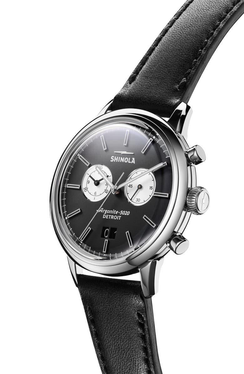 Shinola The Bedrock Chronograph Leather Strap Watch, 42mm, Alternate, color, 