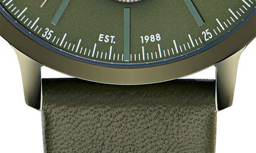 Ted Baker Haarvin Chronograph Leather Strap Watch, 44mm In Green