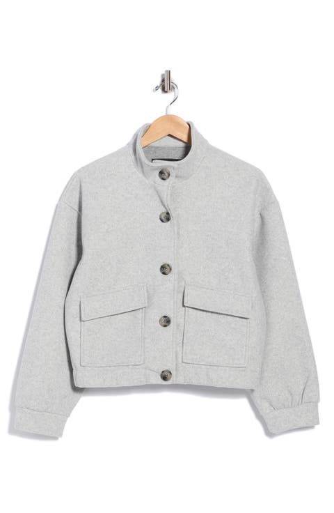 Funnel Neck Felt Jacket