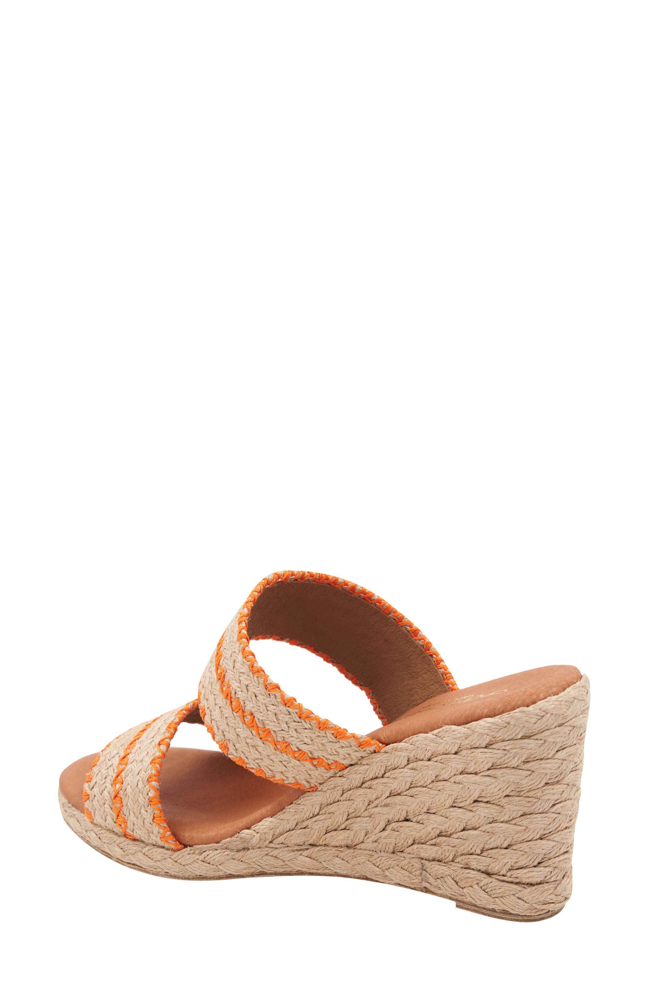 André Assous Nolita Raffia Espadrille Platform Wedge Slide Sandal, Alternate, color, 