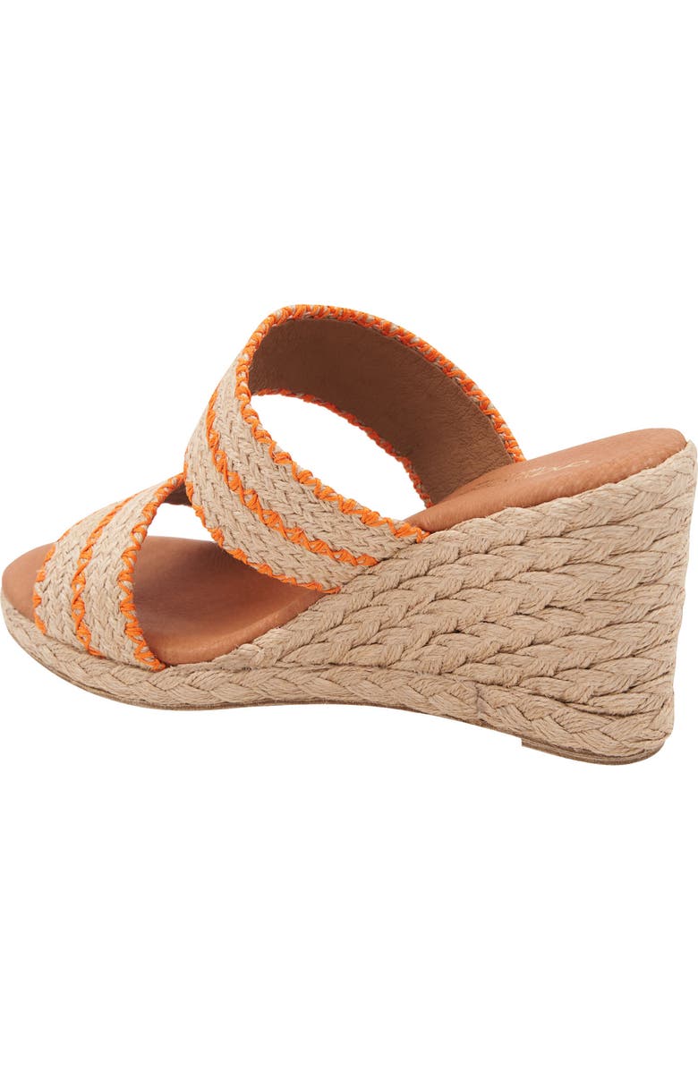André Assous Nolita Raffia Espadrille Platform Wedge Slide Sandal, Alternate, color,