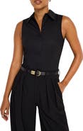 Good American Cotton Poplin Sleeveless Bodysuit